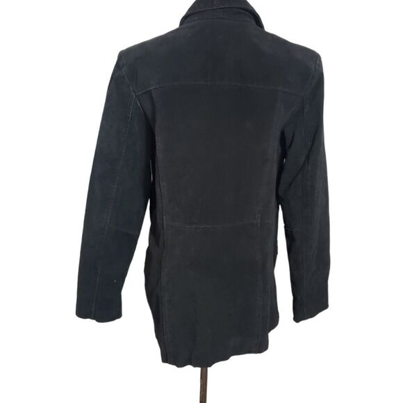 Denim & Co. Black Suede Shirt Jacket Shacket - Picture 3 of 8